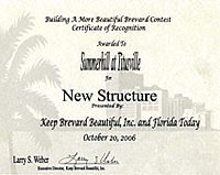 Award for best new structure in Eleven Brevard County